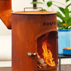 Chimenea de exterior BonGiano LP corten de Bonfeu