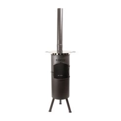 Chimenea de exterior BonGiano LP negra de Bonfeu con plancha