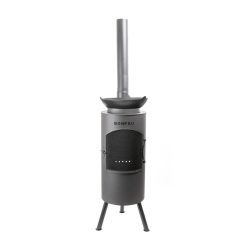 Chimenea de exterior BonTino negra de Bonfeu con aro wok