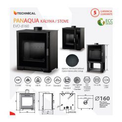 Ficha técnica de la hidroestufa de leña Panaqua Estufa de Technical