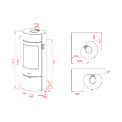 Esquemas de la estufa de leña Prestige Magic 40 de Lotus