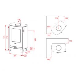 Esquemas de la estufa de leña Jubilee Base de Lotus.