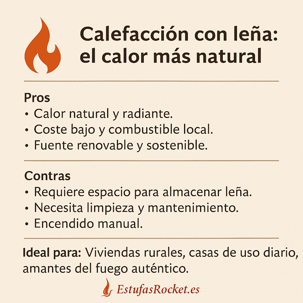 Infografía pros y contra Leña